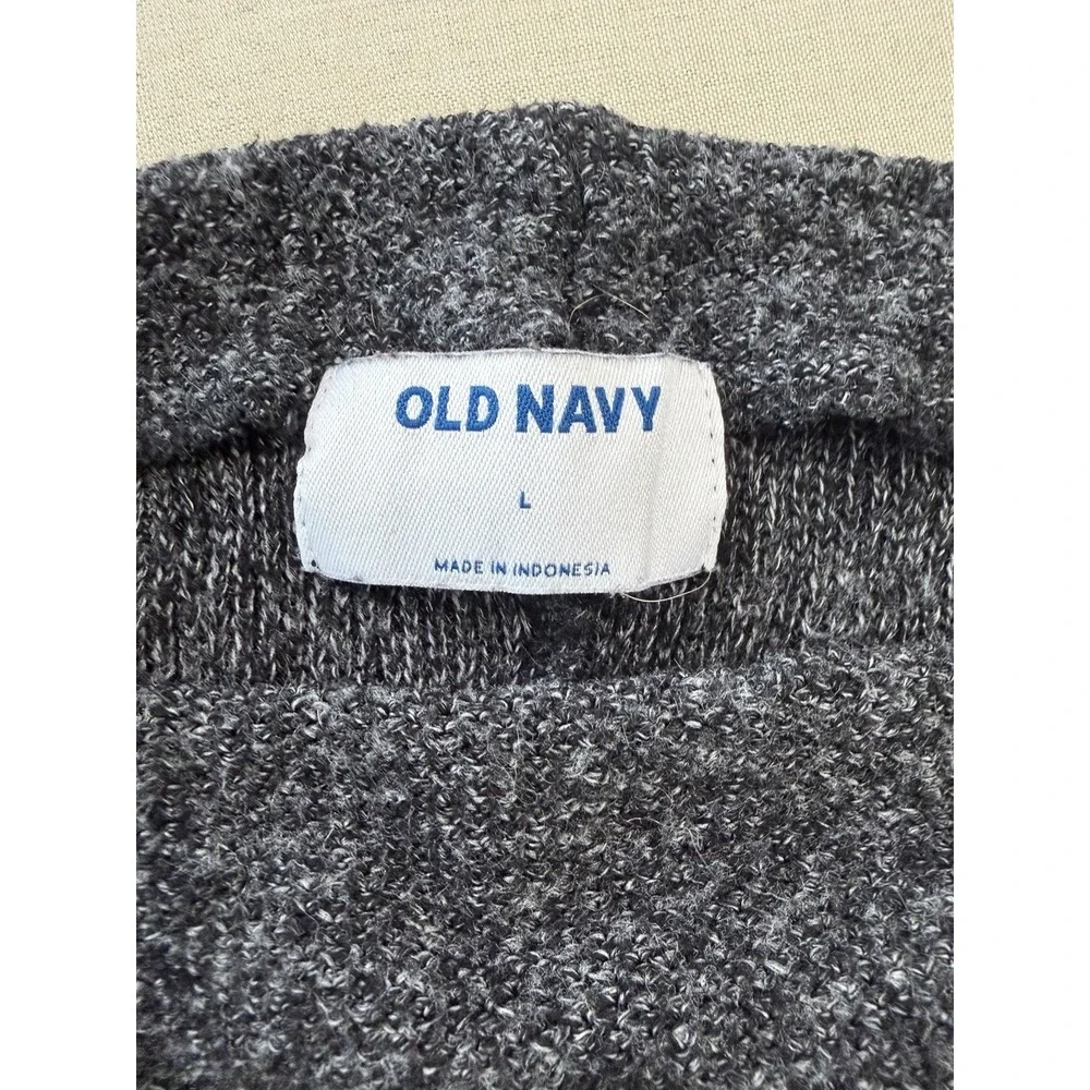Womens Old Navy Large Charcoal Marled Knit‎ Sweater Soft Cozy Minimalist Top EUC